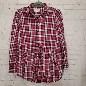 Field & Stream pink blue and white plaid flannel